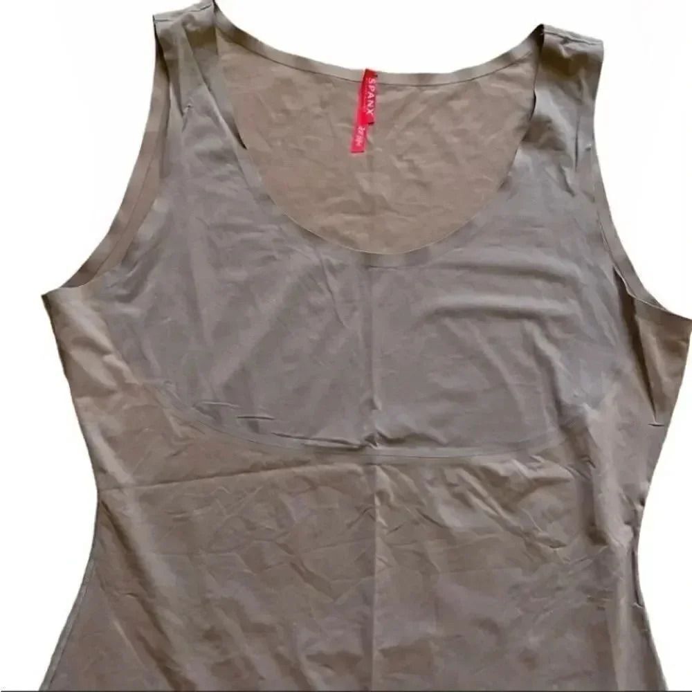 Spanx Microfiber Tan Lightweight Breathable Non-Compression Shaper Tank Top XL - Picture 3 of 11